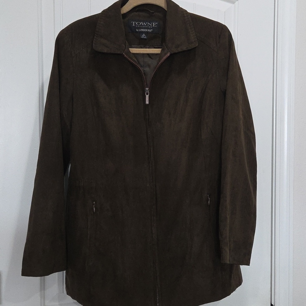 London Fog Womans Allweather Faux Suede Jacket Medium